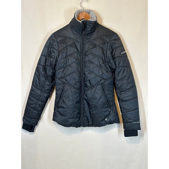 COLUMBIA Omni-Heat Puffer Jacket XS Black Streetwear Gorpcore Ski Winter - Picture 1 of 16